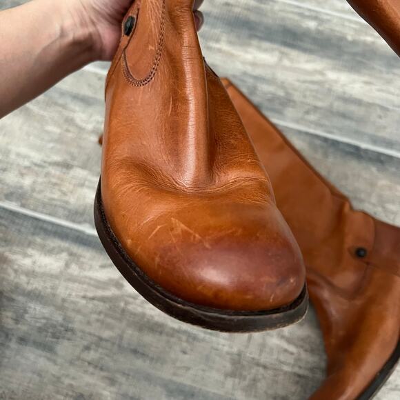 Frye Melissa riding boots Button tall brown leather size 8 Mexico Equestrian - Picture 8 of 13